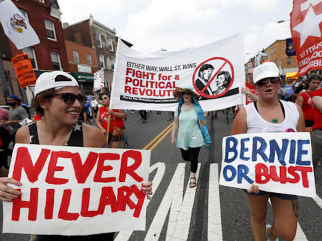 More than 50 Bernie Sanders supporters detained outside DNC