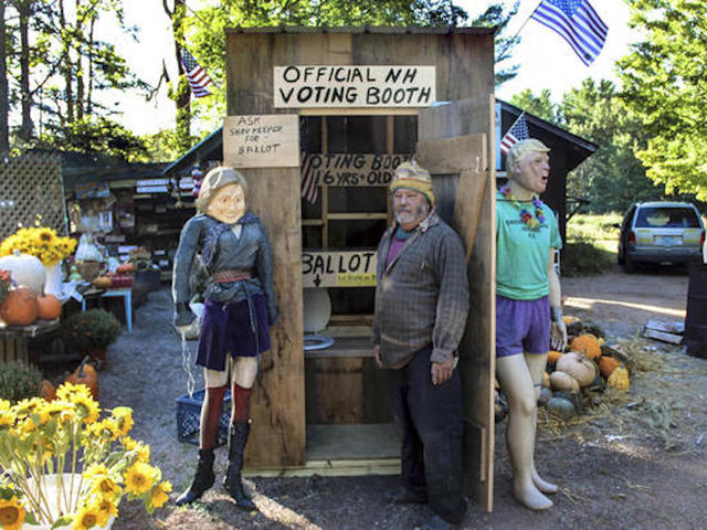 Flush with victory! Outhouse vote favors Hillary Clinton